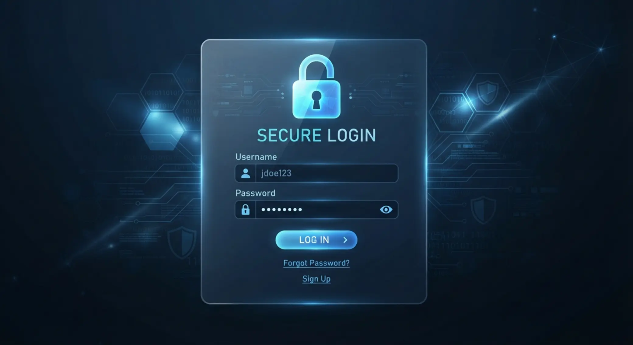 Biztonságos login felület illusztráció Biztonságos online belépési képernyő lakat ikonnal