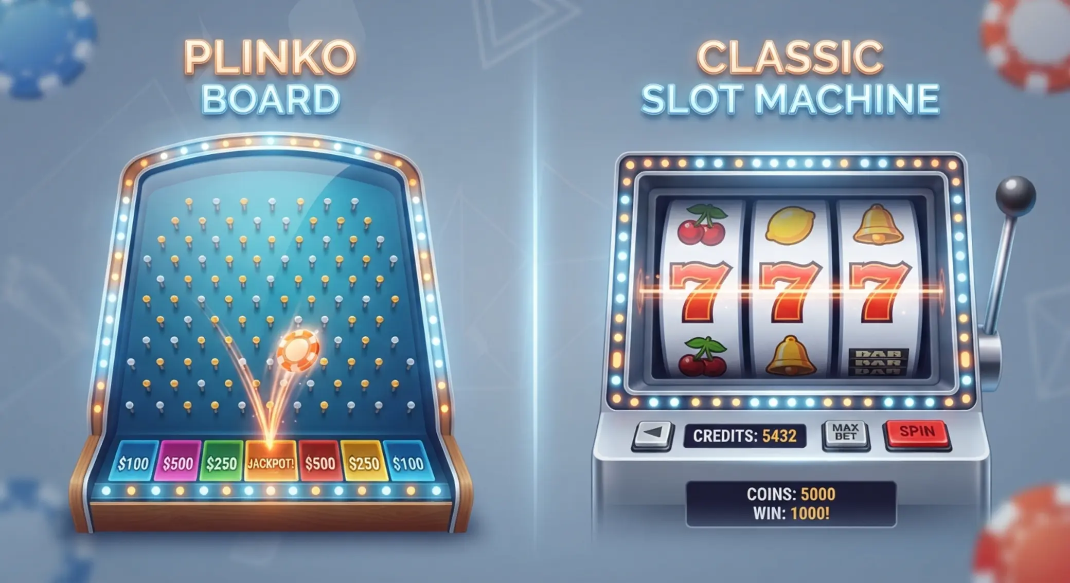 Plinko tábla és klasszikus nyerőgép összehasonlítása