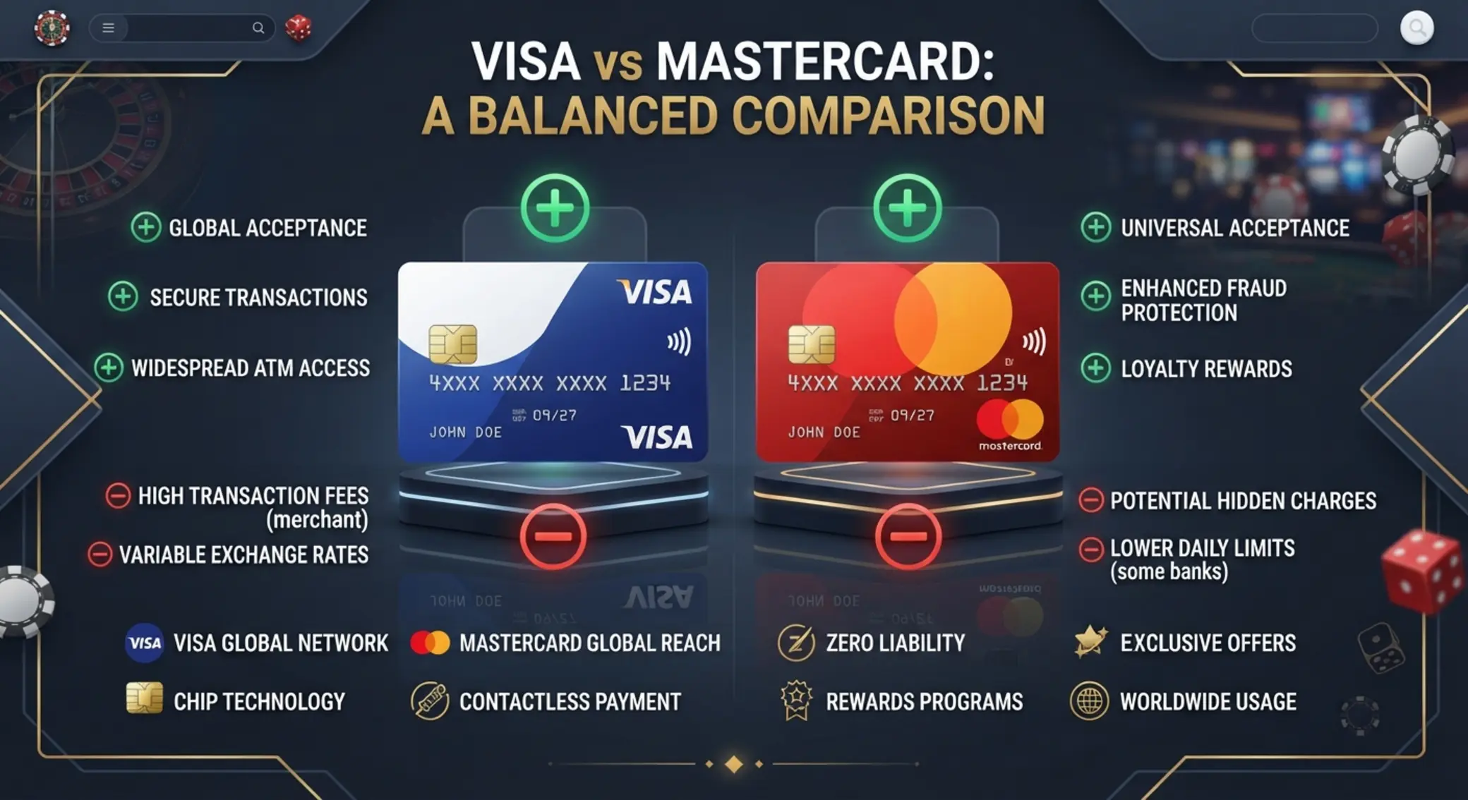 Visa és Mastercard összehasonlítása előnyökkel és hátrányokkal